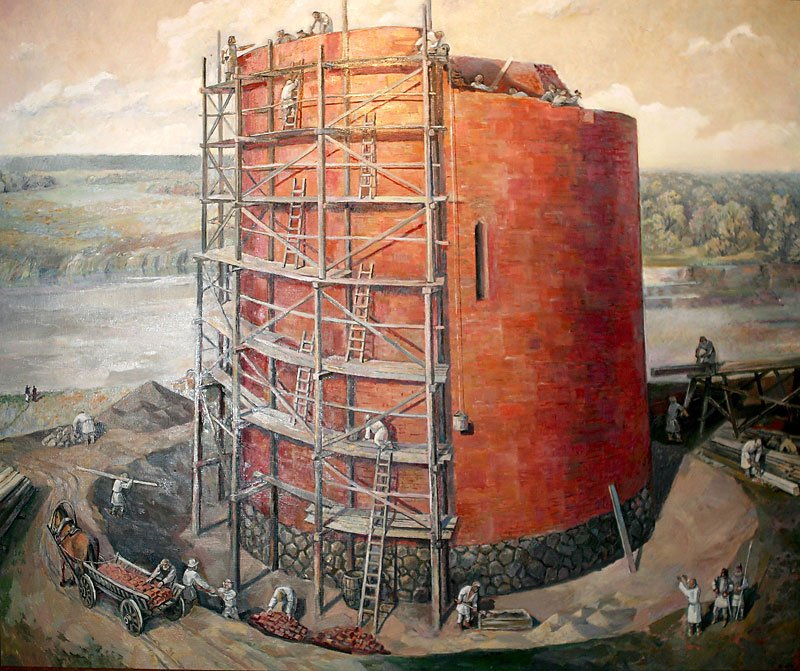 Picture depicting the construction of the Kamenets Tower